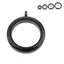 4 Sizes Screw Twist Stainless Steel Floating Locket Pendant Black Plain Glass Memory Locket For Women 2024 - buy cheap