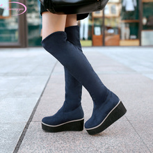 Chainingyee faculdade estilo redondo cabeça outono camurça sobre o joelho botas altas azul preto vermelho impermeável botas de equitação sapatos femininos 2024 - compre barato