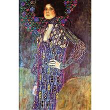 Retrato de Emily Fidge Gustav de Klimt, lienzo de reproducción de arte, decoración de dormitorio pintada a mano de alta calidad 2024 - compra barato