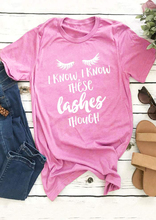 Sugarbaby I Know These Lashes Though Graphic T-Shirt Ladies Like Pink Clothing Tee Camisetas Cotton Funny Trendy Aesthetic Tops 2024 - buy cheap