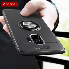 MAKAVO For Samsung Galaxy S9 Plus Case Rotating Finger Ring Magnetic Car Holder Soft Silicone Back Cover Cases For Samsung S9 2024 - buy cheap