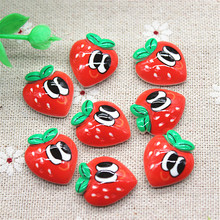 20pcs Cute Resin Cartoon Strawberry Miniature Food Art Flatback Cabochon DIY Scrapbooking Decorative Craft Making,17*20mm 2024 - buy cheap