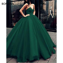 Prom Dresses A-Line V-neck Bodice Corset Organza Sweep Brush Train Sequins Dresses Long Formal Fancy Evening Dress Gowns 2019 2024 - buy cheap