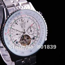 White Stylish Multi-use Automatic Selfwind Wrist Watch Mens Tourbillon Steel Date Day Watch Nice Gift Wholesale Price A495 2024 - купить недорого