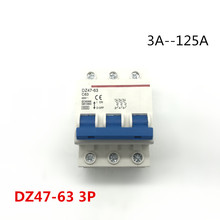 DZ47-63 230/400v 3-125a interruptor de ar plástico atual avaliado do agregado familiar curto-circuito proteger tipo interruptor de pequeno porte 3p 2024 - compre barato
