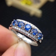 Юбилей кольцо натуральный сапфир драгоценный камень кольцо 925 пробы серебро ювелирных украшений handworked ювелирные кольца 2024 - купить недорого
