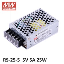ac dc power source 5V 5A 25W Original Meanwell Switch Power Supply RS-25-5 Miniature size 300VAC input surge SMPS PSU 5V DC 2024 - buy cheap