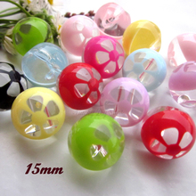 12pcs 15mm side hole colorful acrylic ball buttons for decoration diy craft headwear made accessories supplies 2024 - buy cheap