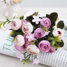 13Heads small silk Artificial Flowers peony flores fleur artificielles Camellia for Home christmas decoration fake Flower bouque 2024 - buy cheap