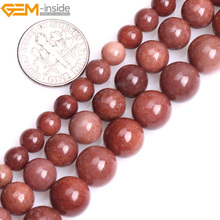 Gem-inside 6-10mm 15 ''Natural redondo rojo oscuro africano sangre Jasperse cuentas de piedra para la fabricación de joyería abalorios DIY Beads pulseras 2024 - compra barato