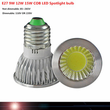 50PCS/ DHL Ultra Bright dimmable 9w 12W 15W 85~265V E27 LED Bulbs Spotlight COB E27 led Lamp CE/RoHS Warm/Cool White 2024 - buy cheap