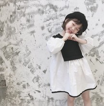 New 2018 Autumn Girl Dress Fashion Patchwork Shirt Dress for Baby Girl Clothes Toddler Girl Party Princess Dress Preppy Style 2024 - buy cheap