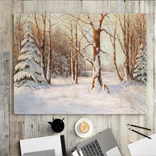 Home Decoration Print Canvas Wall Art Picture Paintings Horizontal Rectangle Forest oil painting Dead trees in the snow 2024 - buy cheap