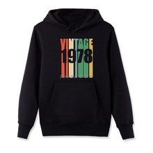 Sudadera con capucha Vintage para hombre, diseño Retro de cumpleaños, sudadera de algodón polar, chaqueta informal de Hip Hop, Tops Harajuku, 1978 2024 - compra barato