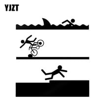 YJZT 13.4*14.3CM Coolest Triathlon Swim Bike Run Tried Funny Car Sticker Vinyl Silhouette Motorcycle Accessories C12-0662 2024 - buy cheap