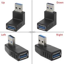 Conector de 90 grados en ángulo izquierdo-derecho USB 3,0 A adaptador macho A hembra para ordenador portátil y PC, envío directo 2024 - compra barato