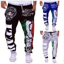 HOT 2021 Outdoor Active Sport Fitness Jogging Running GYM Exercise Sweatpants Italian flag printing design  hip hop cargo pants 2024 - buy cheap