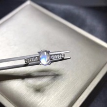 Simples e requintado, anel de pedra de lua azul natural, prata 925, pedras preciosas limpas, cores bonitas 2024 - compre barato