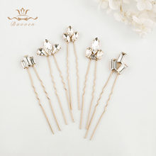 Women Sparkling Crystal Wedding Hair Accessories Handmade Gold Hair Sticks European Pearls Hairbands Hairpins 2024 - buy cheap