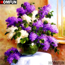 Homfun-pintura de diamante redondo/cuadrado completa, cuadro artesanal 5D, "paisaje de flores", bordado 3D, punto de cruz, decoración para el hogar, regalo A10347 2024 - compra barato