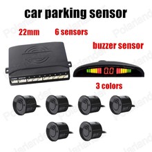 New Car LED Parking Sensor Auto Reverse sensor vehicle Backup Radar Detector System Backlight Display 6 Sensors 3Colors 22mm 2024 - buy cheap