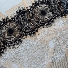 Hollow round eyelashes lace wedding dress decoration home table flag material underwear stitching edge 2024 - buy cheap