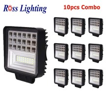 Barra de luz Led de trabajo para conducción todoterreno, lámpara antiniebla de inundación para camiones todoterreno, ATV, UTV, SUV y barco, 4 pulgadas, 126W, 10 Uds. 2024 - compra barato