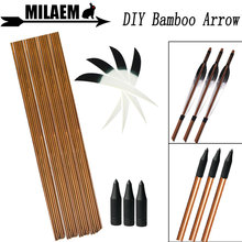 6/12pcs Archery Bamboo Arrow Shaft 83cm 5inch Turkey Feather 80Gr Points DIY Bamboo Arrow Shooting Bow Arrow Accessories 2024 - compre barato