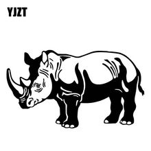 YJZT 17,1 см * 9,7 см носорог креативный декоративный автомобильный стикер Корпус Автомобиля Виниловая наклейка черный/серебристый C4-2253 2024 - купить недорого