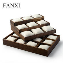 FANXI Wooden Jewelry Display Tray Stand Bangle Bracelet Watch Display Tray with Linen Pillow Shop Counter Jewelry Organizer 2024 - buy cheap