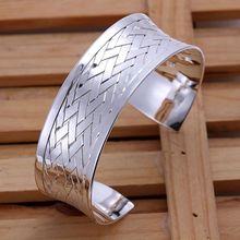 Free Shipping Fashion 925 Silver Finished Weaved Bangle Bracelet for Women Jewelry Factory Price SMTB031 2024 - buy cheap