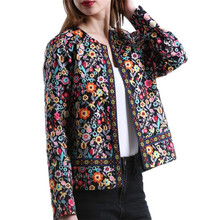 Retro Printed Cardigan Round Collar Short Jacket Coats European and American Spring and Autumn Fashion Women's Casual Jackets 2024 - buy cheap