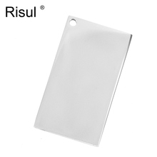 Risul 20x35mm Rectangle pendant corner Bail hole Charms blank print DIY keyring pendant polished stainless steel wholesale 50pcs 2024 - buy cheap