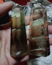 Shun 2 peças varinha de cristal natural de quartzo esfumaçado lindo buzido cura de ponto 2024 - compre barato