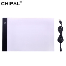 Chipal digital tablet a4 led desenho caixa de luz rastreamento placa de cópia gráfico arte pintura mesa painel de três níveis escurecimento almofada 2024 - compre barato