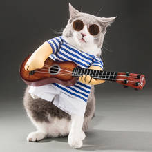 Funny Pet Guitar Player Cosplay Dog Cat Costume Guitarist Dressing Up Party Xmas New Year Clothes for Dog Cats Costume for a cat 2024 - buy cheap