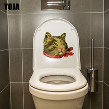 YOJA 24*20.7CM Cat Head Wall Sticker Animal Toilet Decal Bedroom Home Decoration Creative T3-0435 2024 - buy cheap