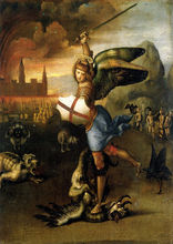 Raphael: Saint Michael SILK póster pintura decorativa 24x36 pulgadas 2024 - compra barato