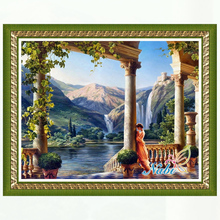 Painel paisagem dmc strass 0179R-Quadrado mosaico diamante pintura Diamante bordado ponto cruz 2024 - compre barato