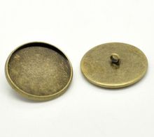 DoreenBeads Varejo Antique Bronze Cabochon Setting Capa Botões 22mm (Fit 20mm), vendido por pacote de 20 2024 - compre barato
