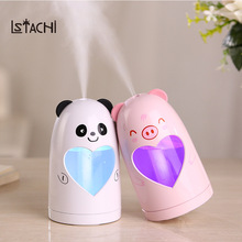 LSTACHi Mini USB Panda Air Humidifier DC5V Silent Ultrasonic Diffuser Mist Maker Colorful Changing LED Light for Home Office Car 2024 - buy cheap