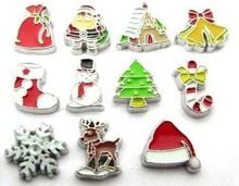 20PCS/lot Christmas Series Floating Locket Charms Fit For Magnetic Memory Floating Locket Jewelrys Making 2024 - buy cheap