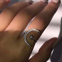 1 шт. Мода 2019 г. кольцо Луна и звезда ослепительно безразмерное кольцо на палец для женщин обувь девочек ювелирные изделия чистые Свадебные обруч 2024 - купить недорого