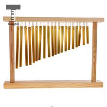 Tooyful 20 Tones Copper Pipe Chime Bar Bells with Wood Stand Percussion Instrument for Kids Music Enlightenment Toys 2024 - buy cheap