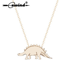Cxwind крошечное животное ожерелья с динозавром для женщин Шарм Стегозавр ожерелья и подвески для лучшего друга ювелирные изделия ожерелья 2024 - купить недорого