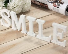 12cm  Artificial wood letters wedding decorative white letter for Home decorative butterfly crown Diamond ring wall Sticker 2024 - buy cheap