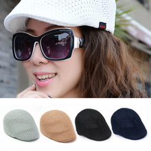 Unisex Casual Mesh Berets Cap Women Men Summer Breathable Mesh Caps Ladies Solid Adult Adjust Black White Hat Unisex Beach Cap 2024 - buy cheap