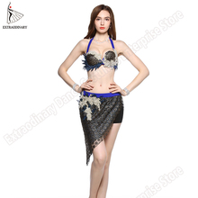 New Women Belt Belly Dance Costume Performance Hip Scarf Egyptian Bra Adjustable Outfit Bellydance Oriental 2 Pieces Set 2024 - buy cheap