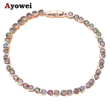 Pulseras de cristal místico brillante para mujeres, pulseras de amistad multicolor, joyería de moda de plata al por mayor TB875A 2024 - compra barato