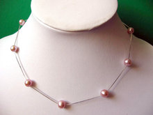 Элегантные ювелирные изделия из натурального жемчуга, ожерелье из серебра 925 пробы с красивым пресноводным жемчугом фиолетового и розового цвета в оловянной чашке 2024 - купить недорого